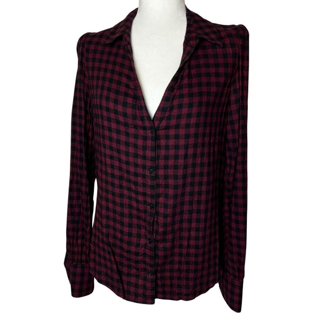 PAIGE plaid button up blouse